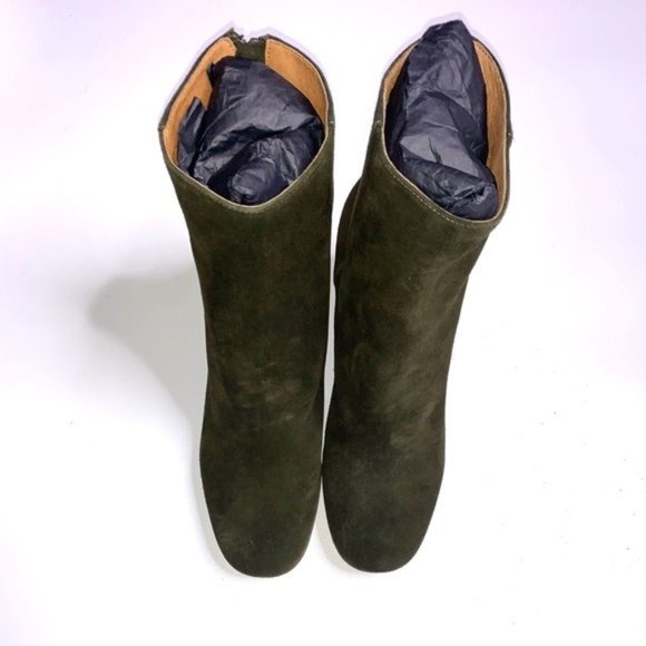 NIOB Sandro Paris Forest Green Suede Boots - Picture 4 of 7